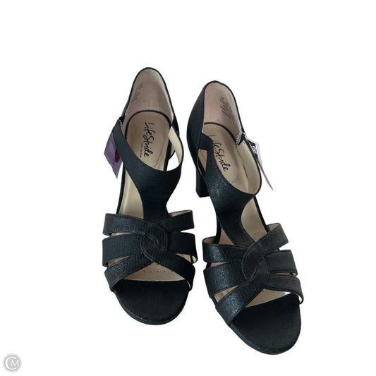 Sandals Heels Block By Life Stride In Black, Size: 8.5