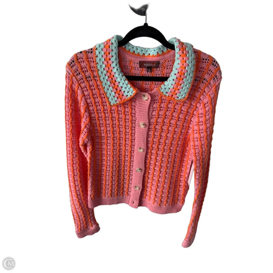 Sweater Cardigan By 4s13nna In Orange & Pink, Size: S