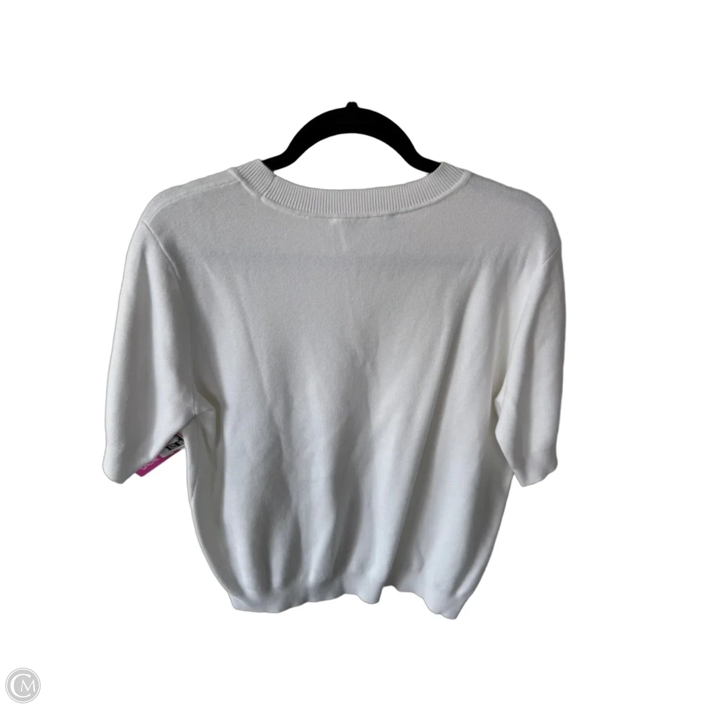 Sweater Short Sleeve By Loft In White, Size: M