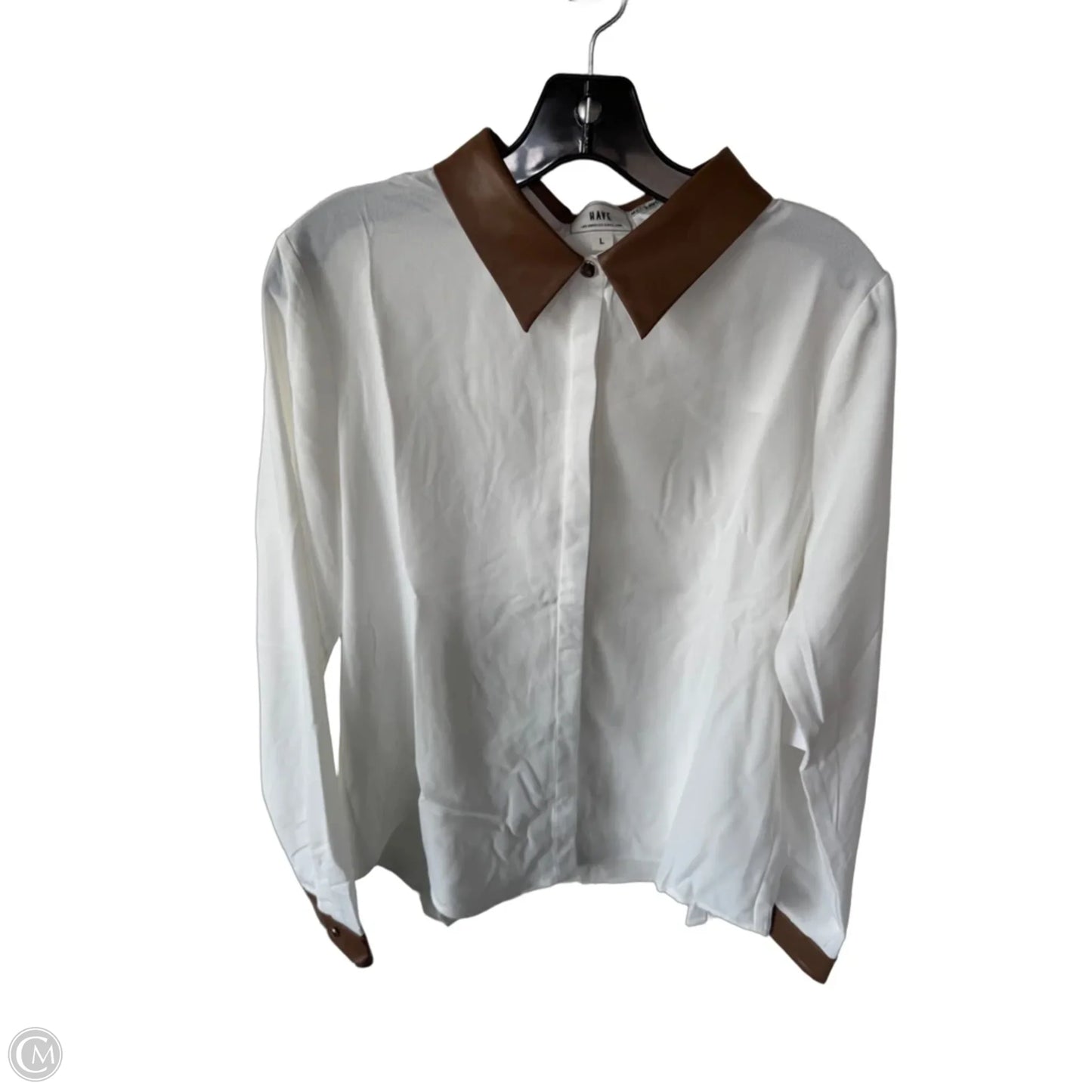 Top Long Sleeve By Have In White, Size: L
