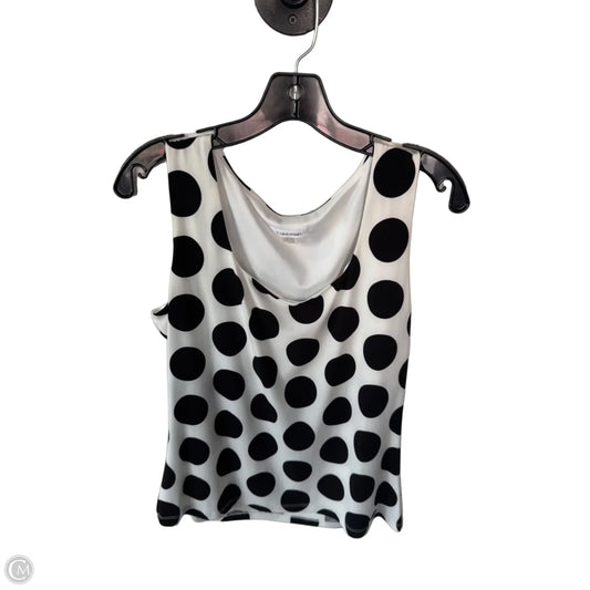 Top Sleeveless By Calvin Klein In Black & White, Size: L