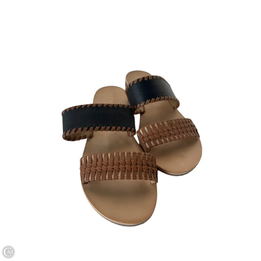 Sandals Flats By Jack Rogers In Black & Brown, Size: 7