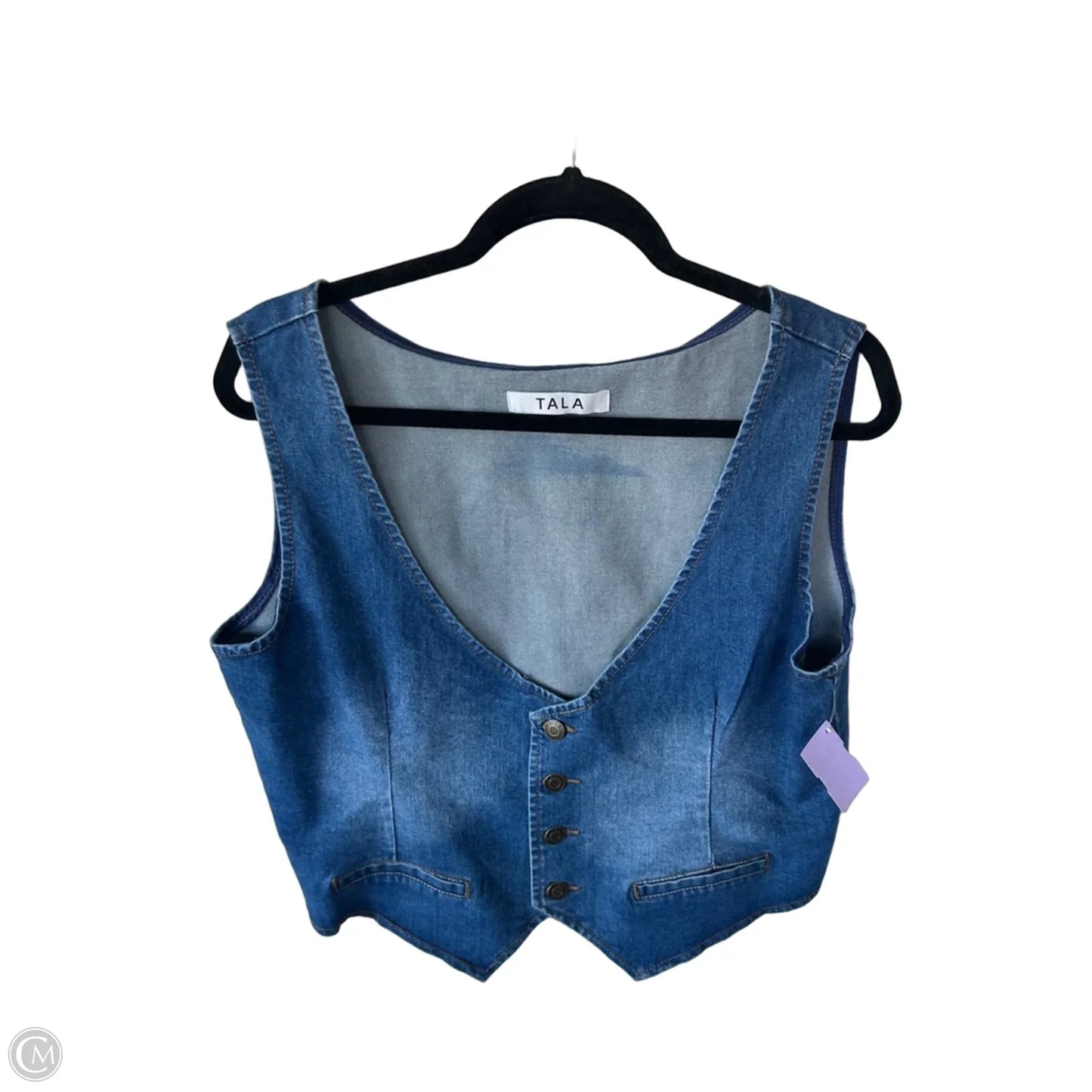 Vest Other By Clothes Mentor In Blue Denim, Size: L