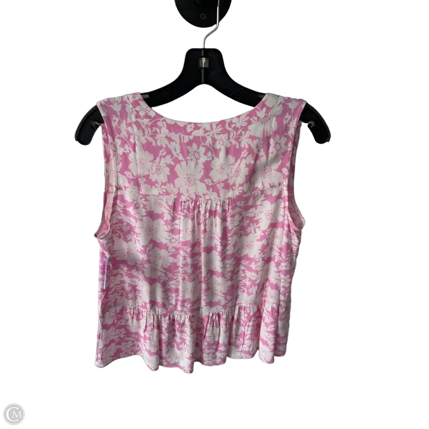 Top Sleeveless By Loft In Pink & White, Size: S