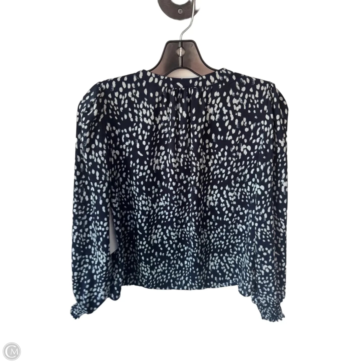 Top Long Sleeve By Evereve In Blue & White, Size: Xs