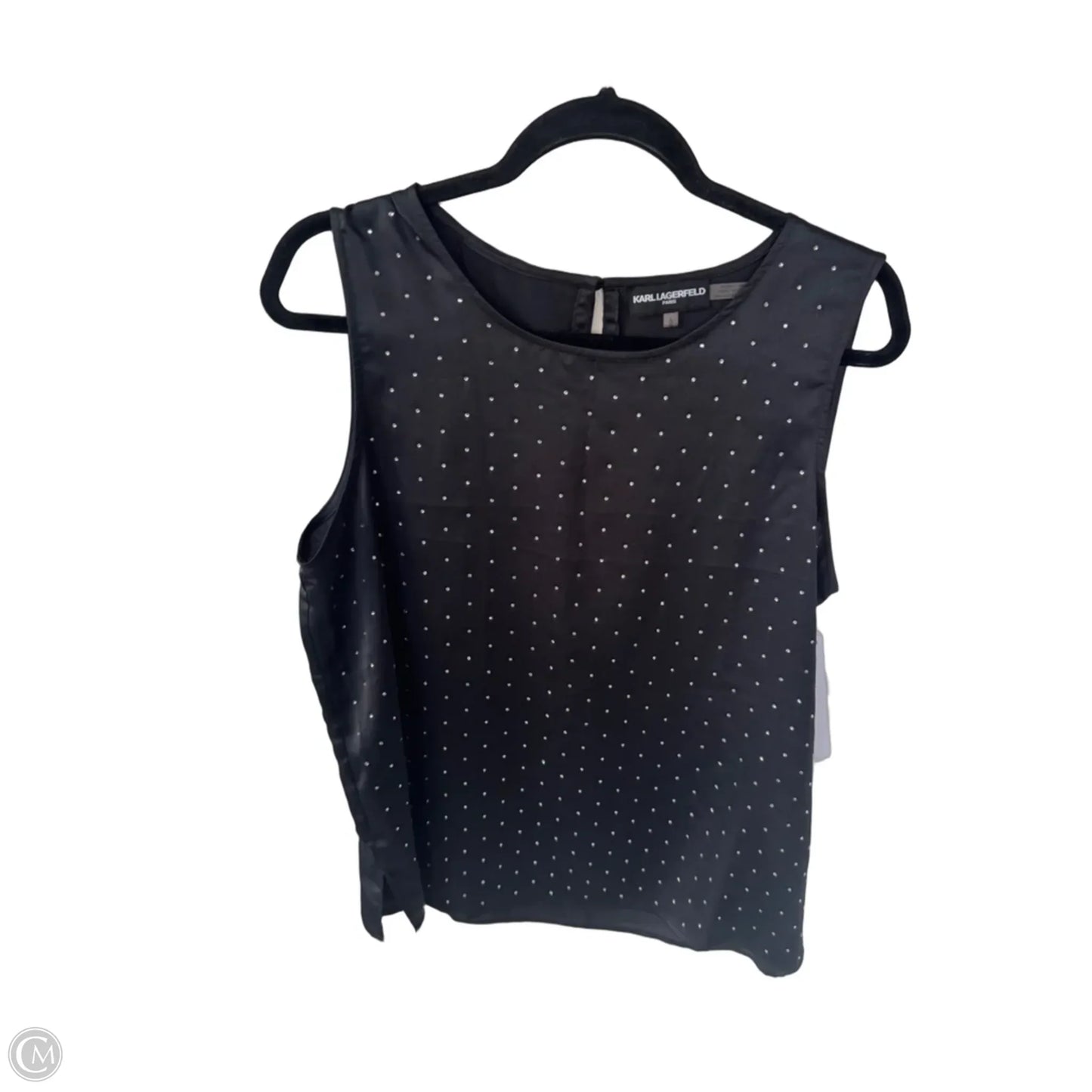 Top Sleeveless Designer By Karl Lagerfeld In Black, Size: L