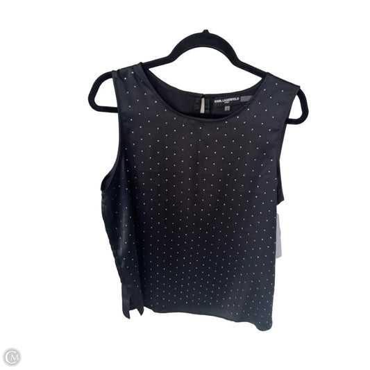 Top Sleeveless Designer By Karl Lagerfeld In Black, Size: L