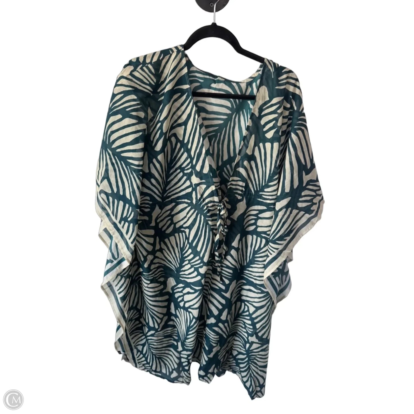Swimwear Cover-up By Banana Republic In Cream & Green, Size: M