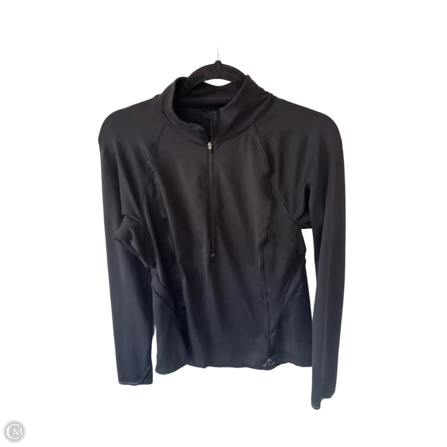 Athletic Top Long Sleeve Collar By Athleta In Black, Size: S