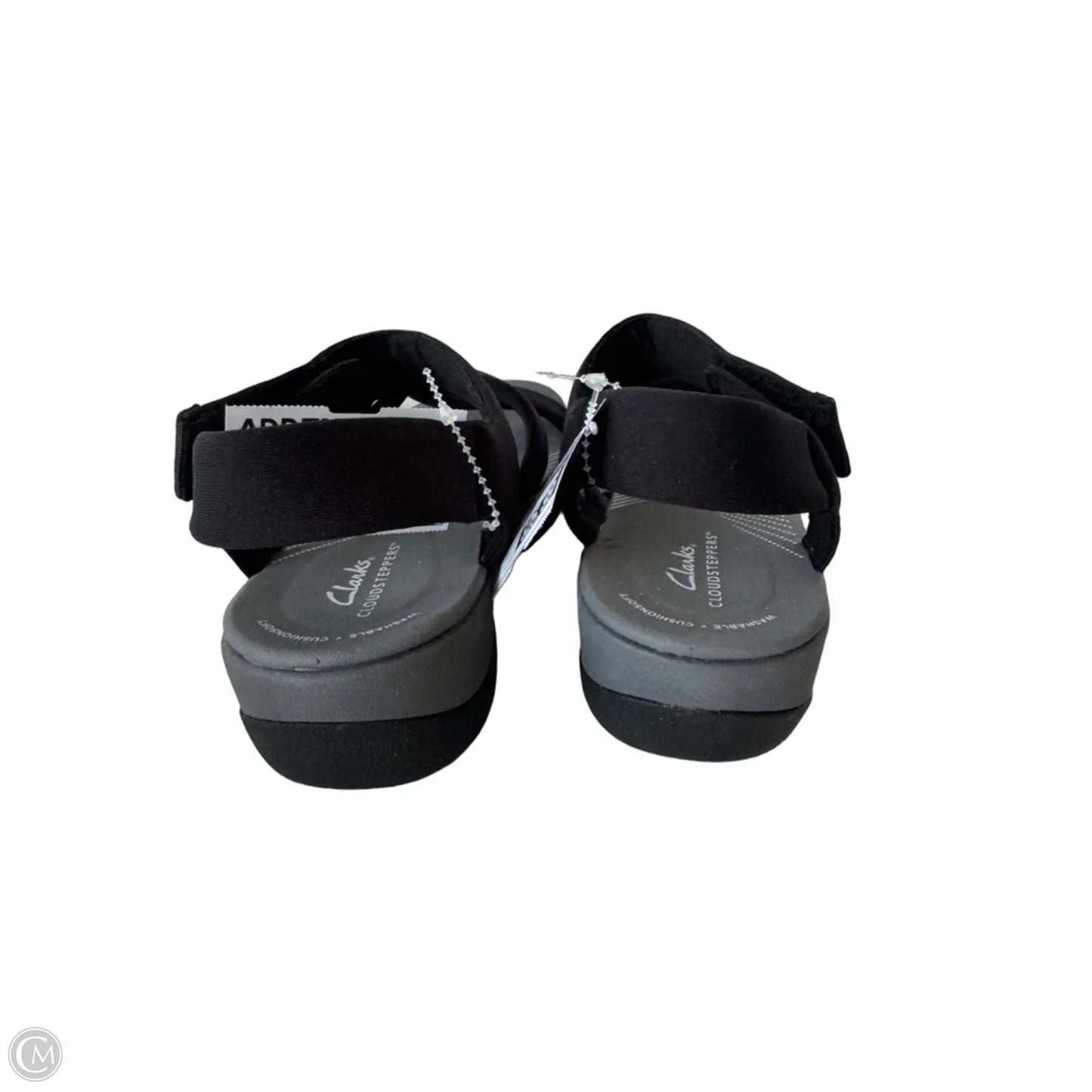 Sandals Flats By Clarks In Black & Grey, Size: 8