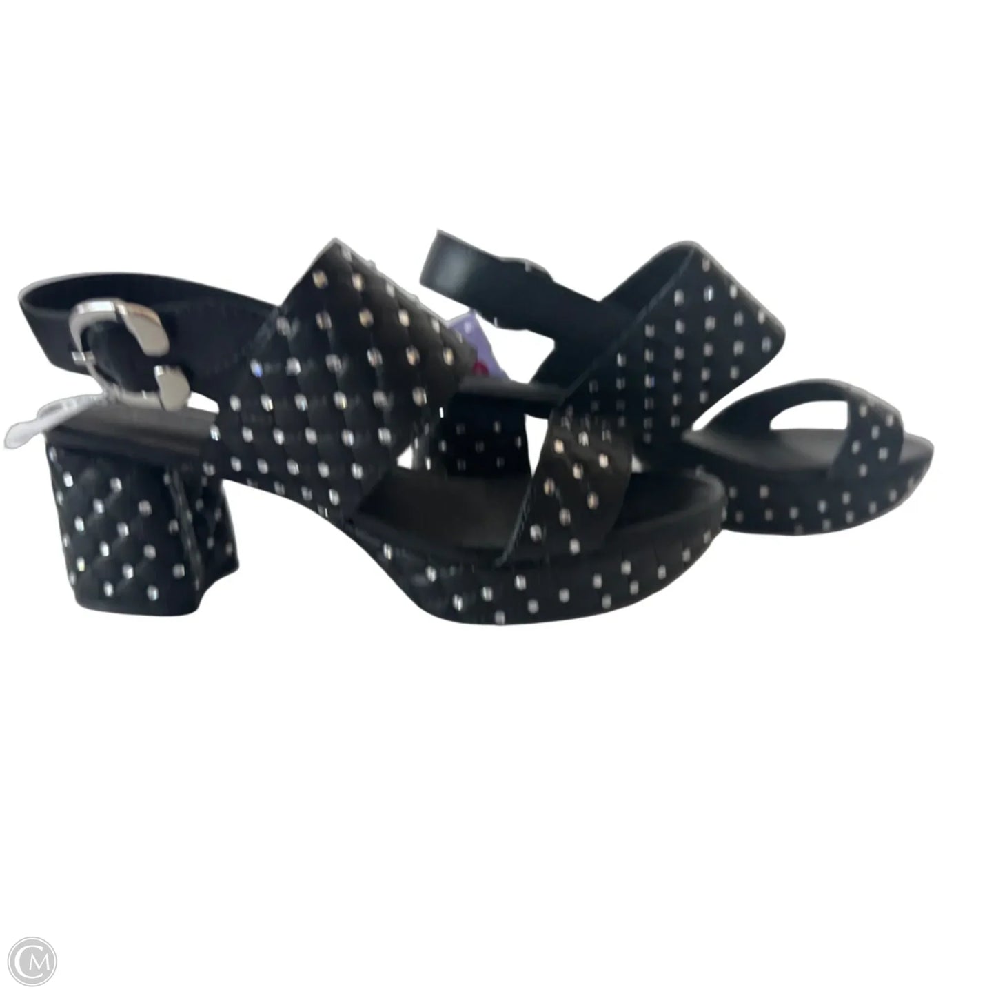 Sandals Heels Block By Aerosoles In Black & Silver, Size: 9.5