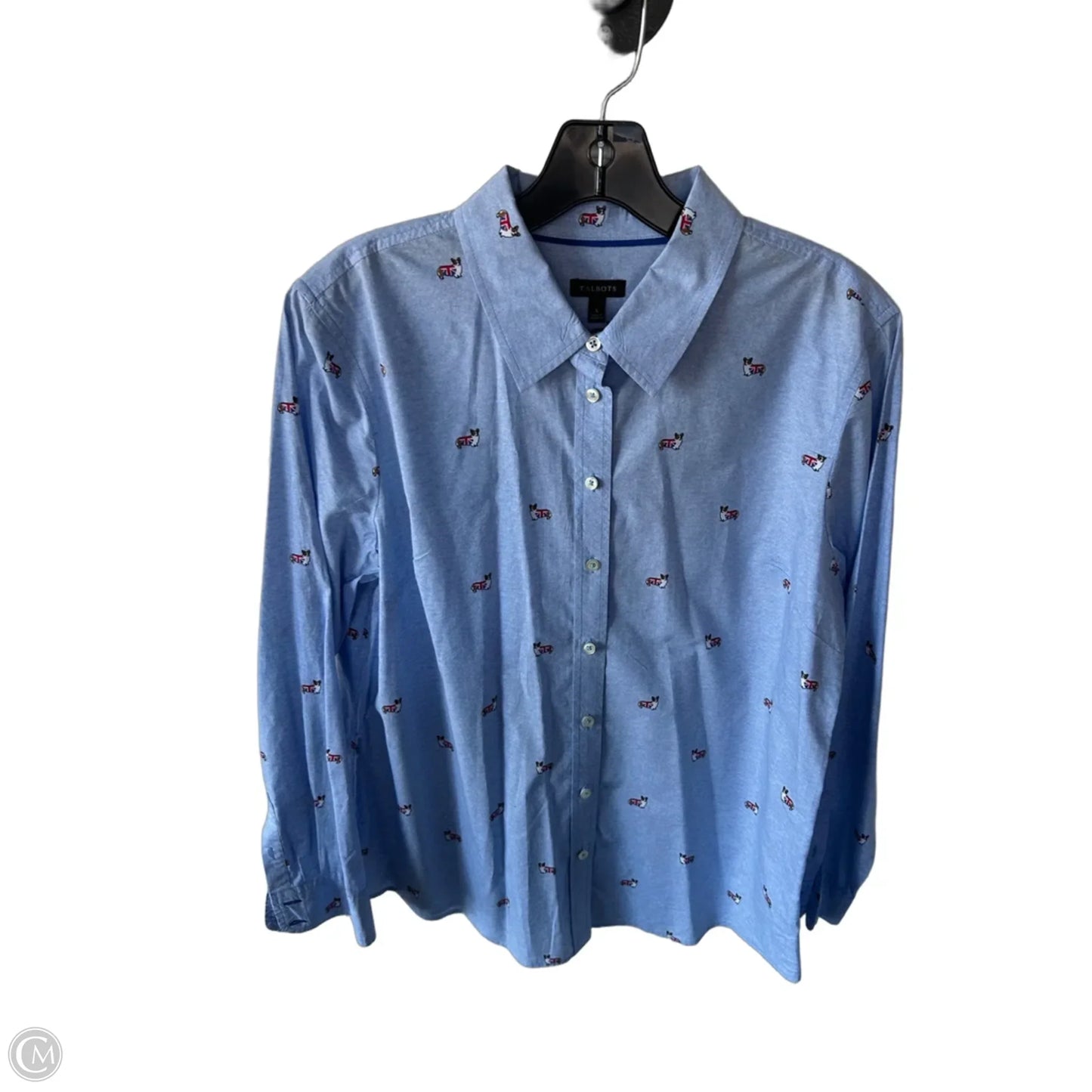 Top Long Sleeve By Talbots In Blue, Size: L