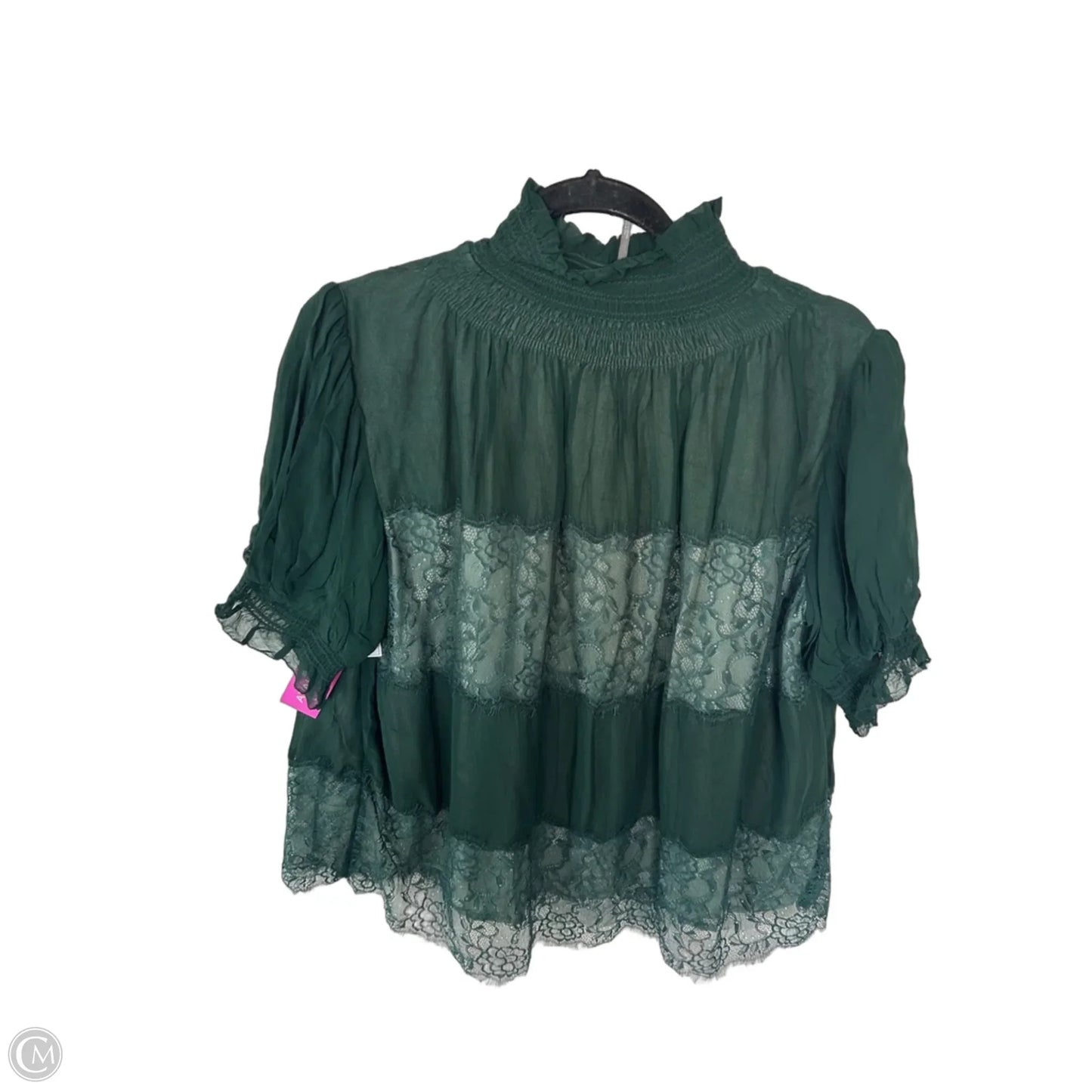Top Short Sleeve By Anthropologie In Green, Size: M