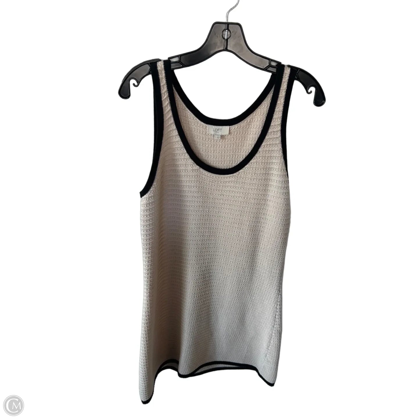 Dress Sweater By Loft In Black & Cream, Size: L