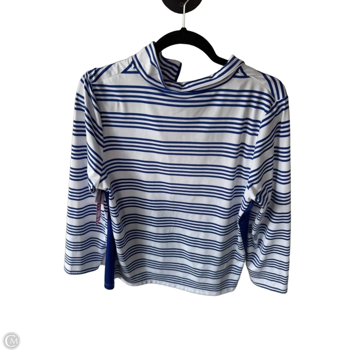 Top Long Sleeve By Chicos In Blue & White, Size: L