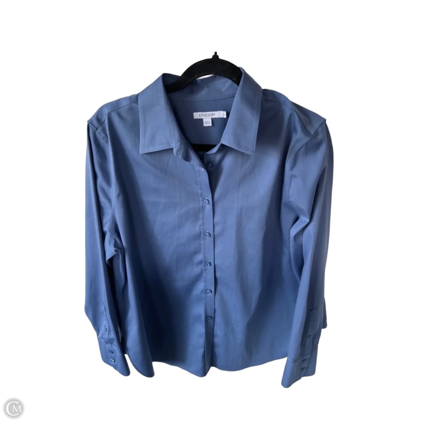 Top Long Sleeve By Chicos In Blue, Size: L