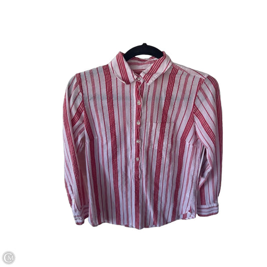 Top Long Sleeve By J. Crew In Red & White, Size: Xsp