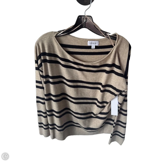 Sweater By Evereve In Black & Tan, Size: L