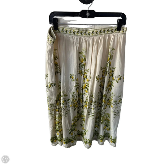 Skirt Midi By Max Studio In Cream & Green, Size: 14