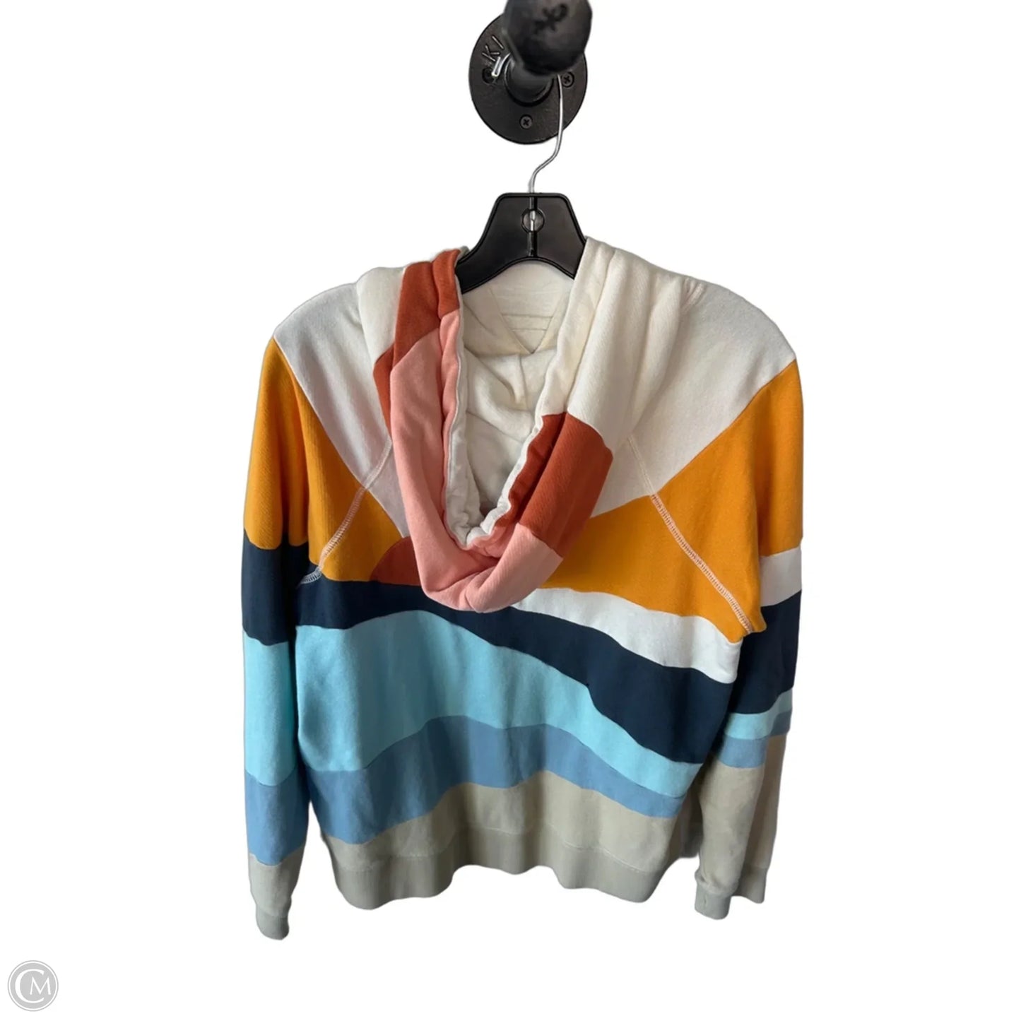 Sweatshirt Hoodie By Faherty In Blue & Yellow, Size: M