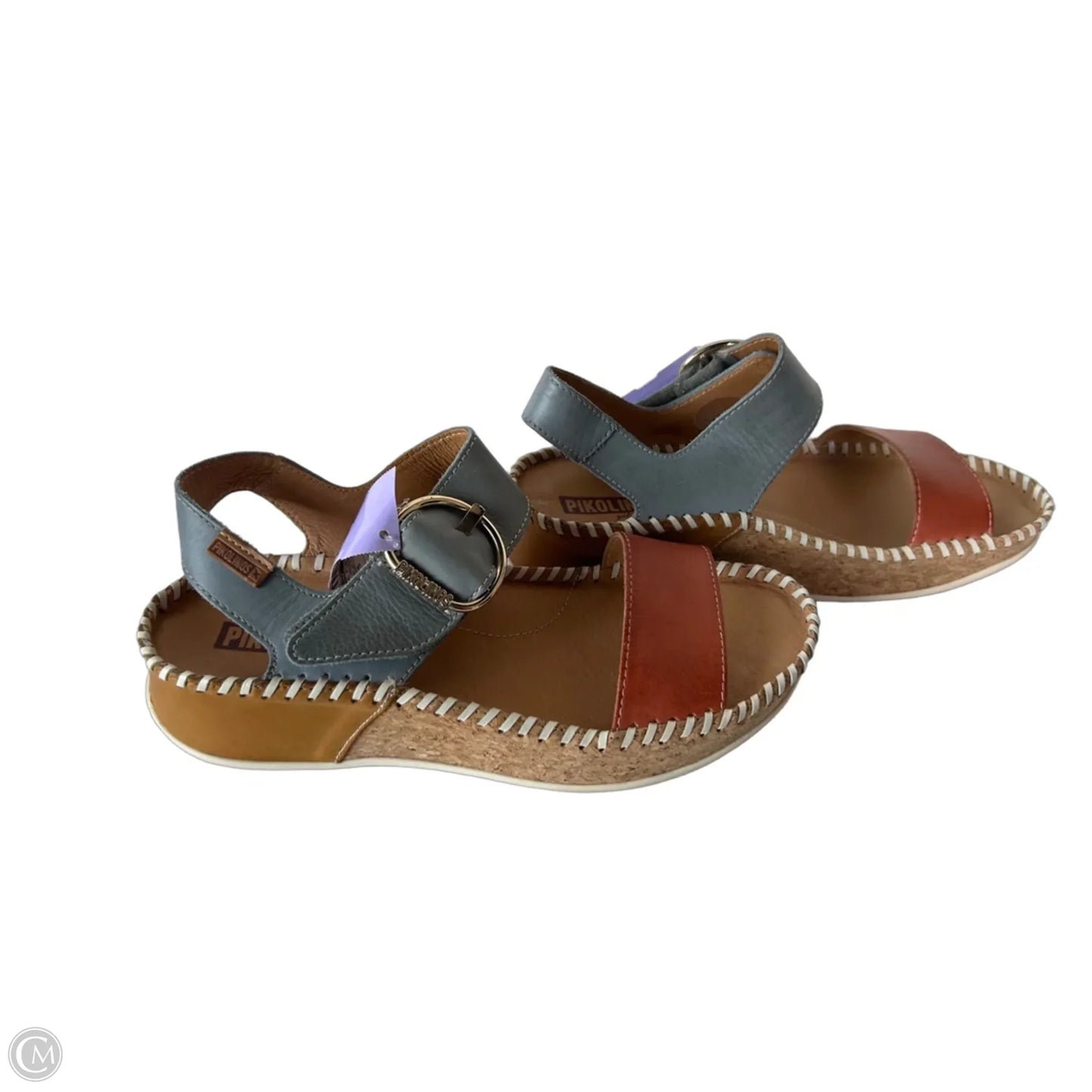 Sandals Flats By Pikolinos In Blue & Orange, Size: 8.5