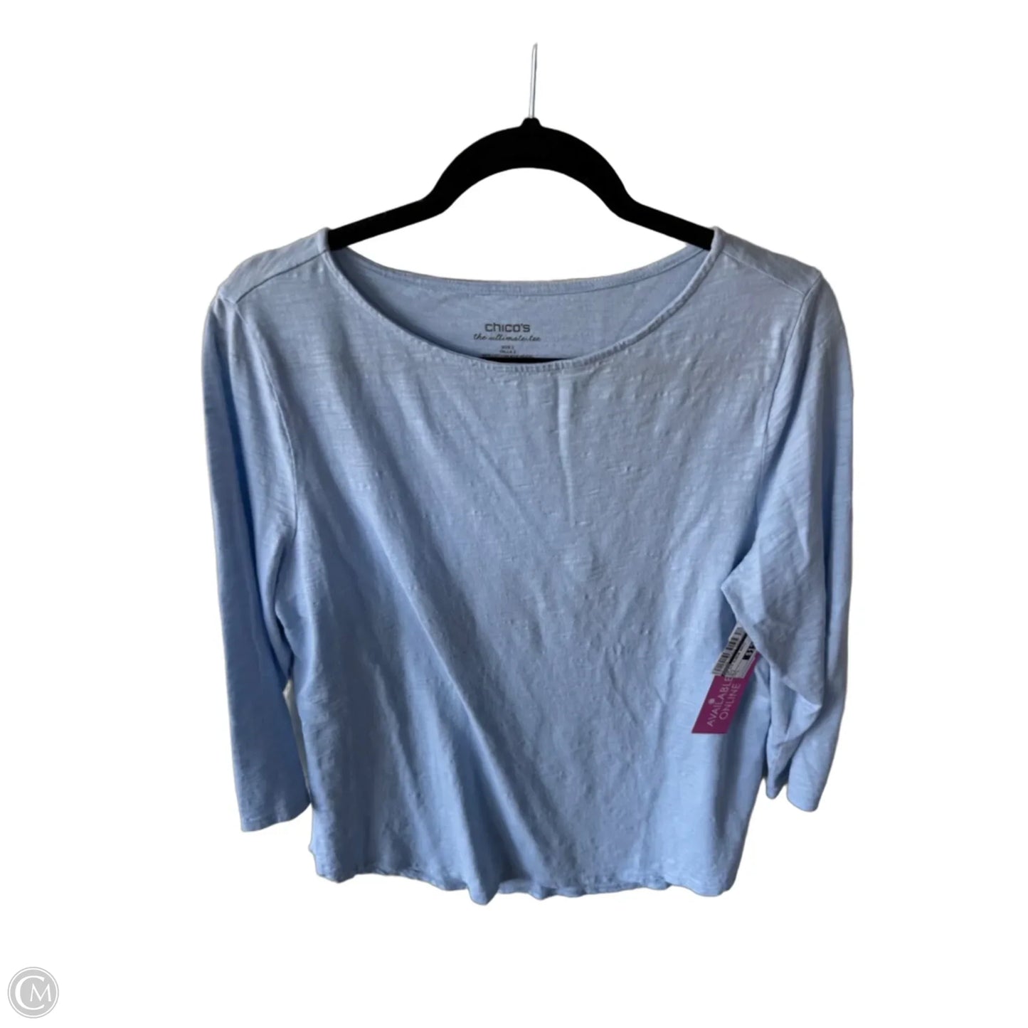 Top 3/4 Sleeve Basic By Chicos In Blue, Size: L