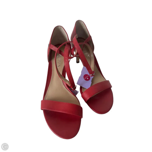 Sandals Heels Stiletto By Lauren By Ralph Lauren In Red, Size: 6