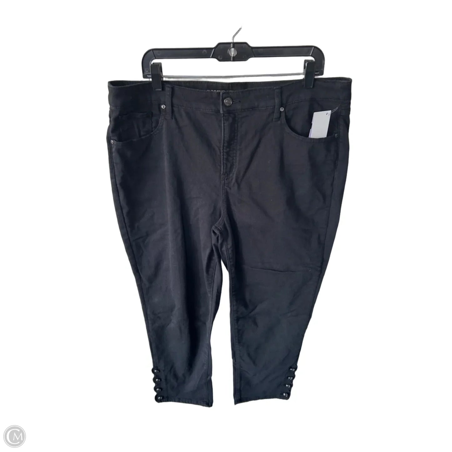 Jeans Straight By Chicos In Black Denim, Size: 16