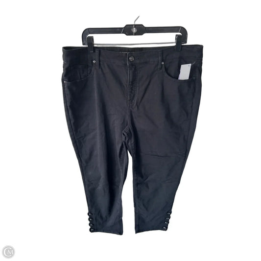 Jeans Straight By Chicos In Black Denim, Size: 16