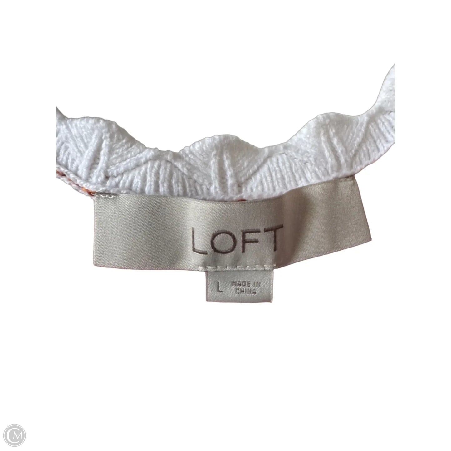 Top Sleeveless By Loft In Pink & White, Size: L