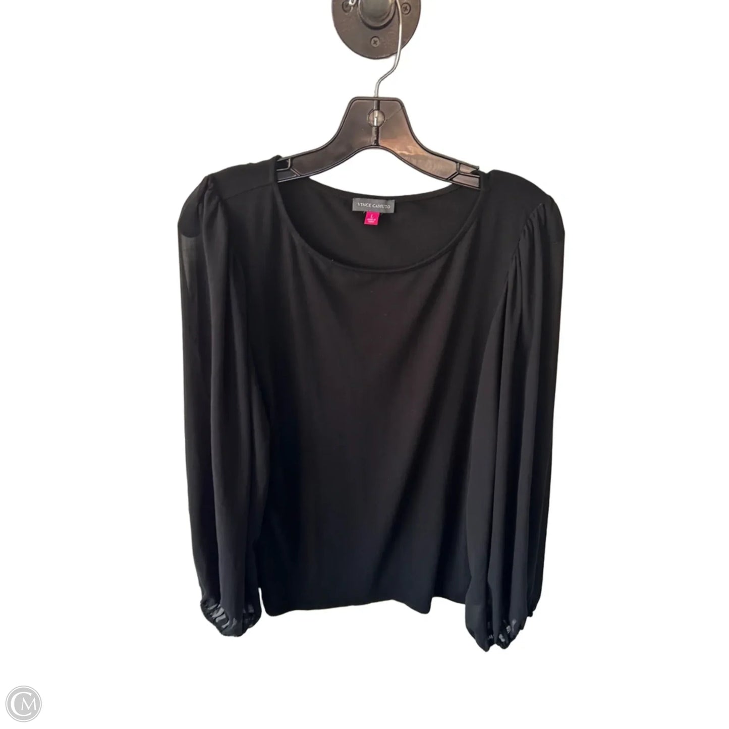 Top Long Sleeve By Vince Camuto In Black, Size: L