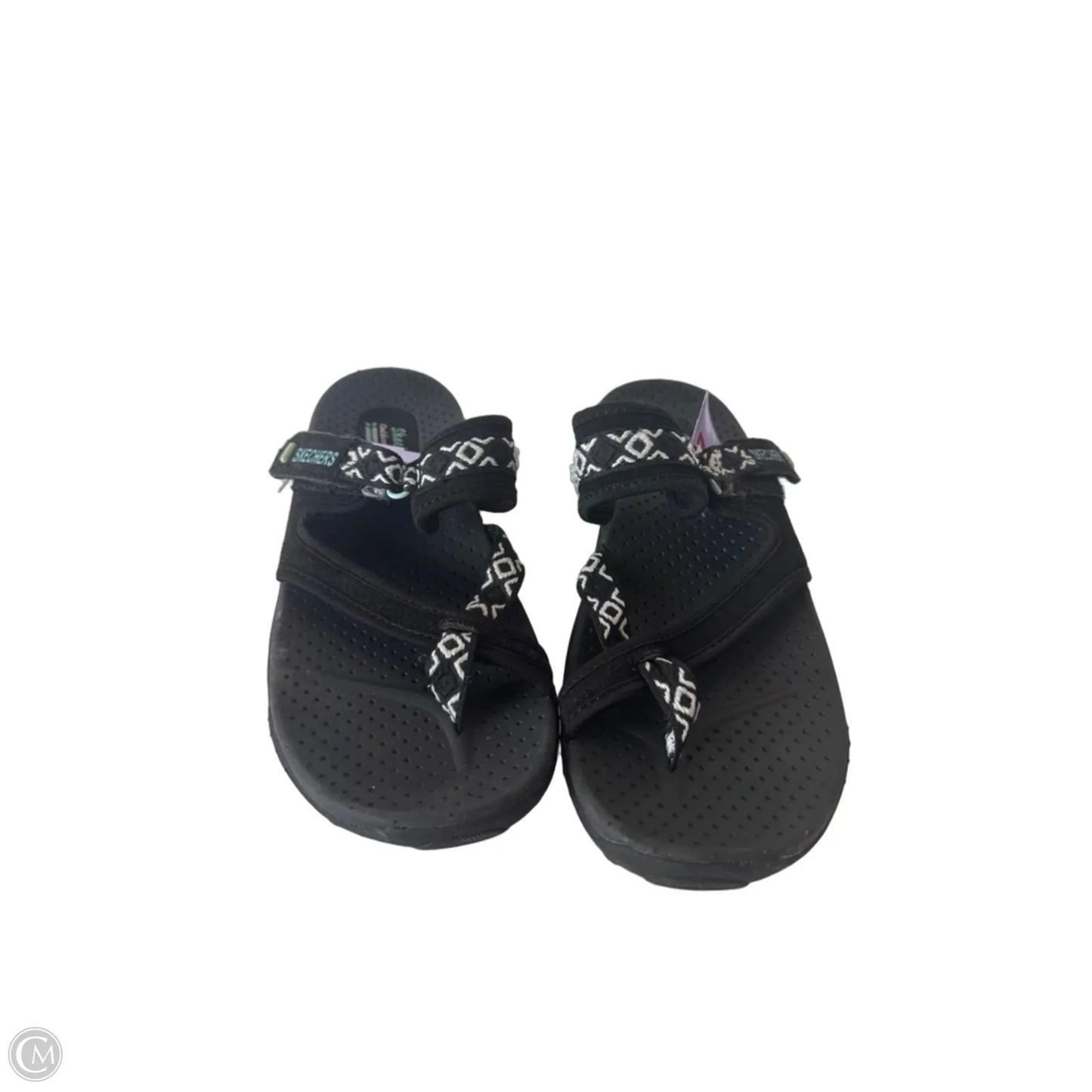 Sandals Flats By Skechers In Black & White, Size: 8
