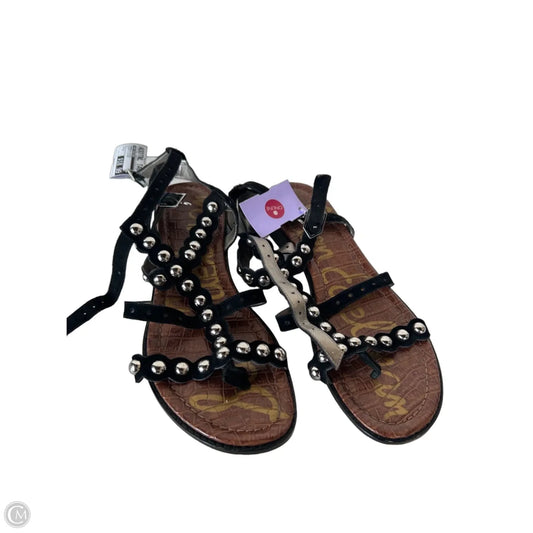 Sandals Flats By Sam Edelman In Black & Silver, Size: 8