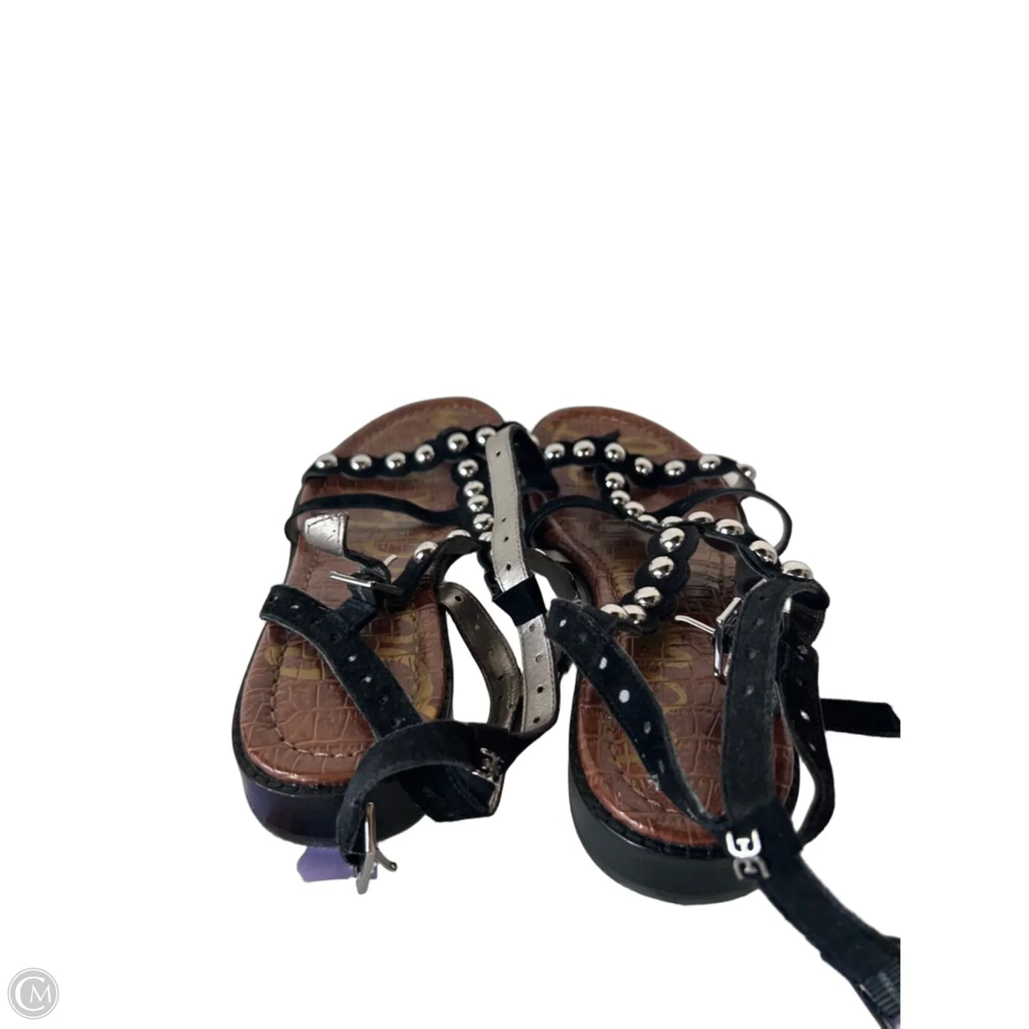 Sandals Flats By Sam Edelman In Black & Silver, Size: 8