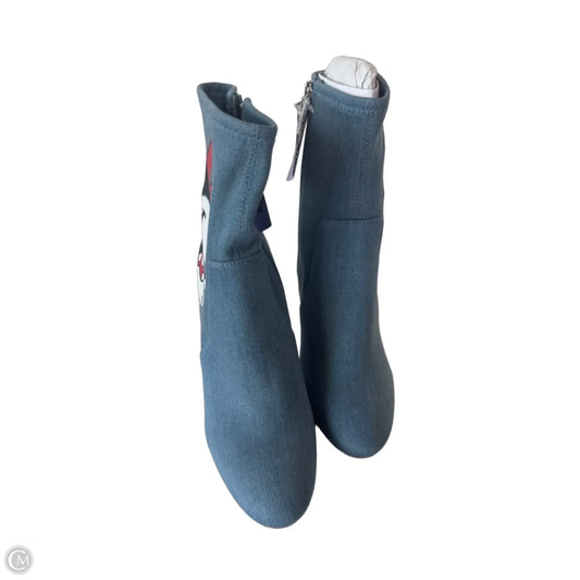 Boots Mid-calf Heels By Aldo In Blue Denim, Size: 8