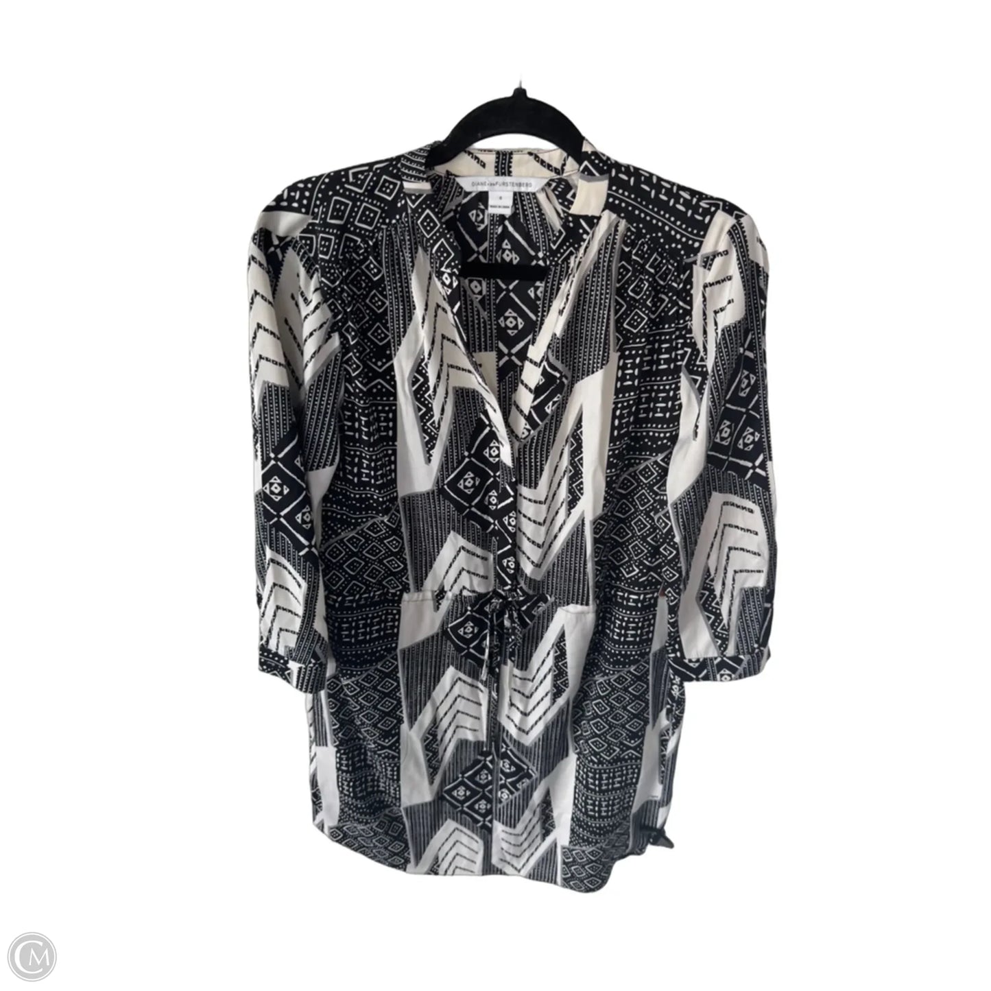 Dress Designer By Diane Von Furstenberg In Black & Cream, Size: S