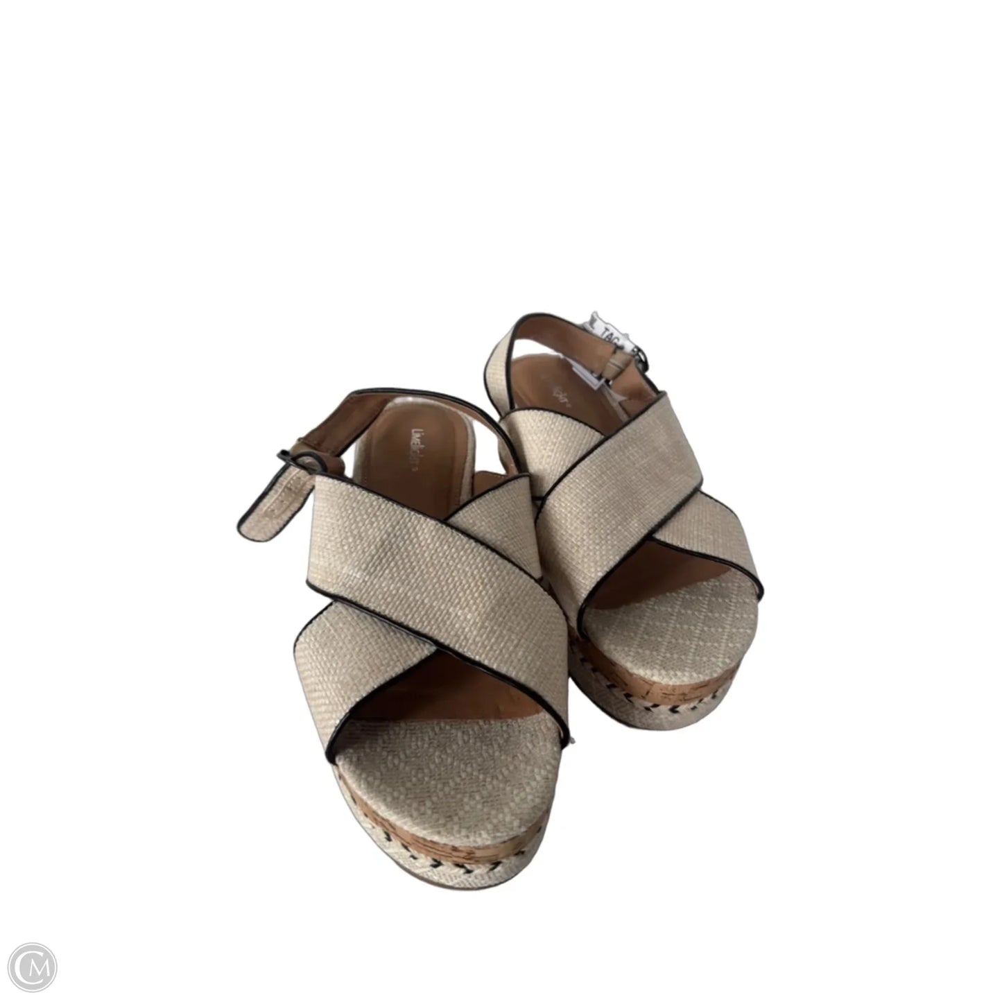 Sandals Heels Wedge By Limelight In Cream, Size: 10
