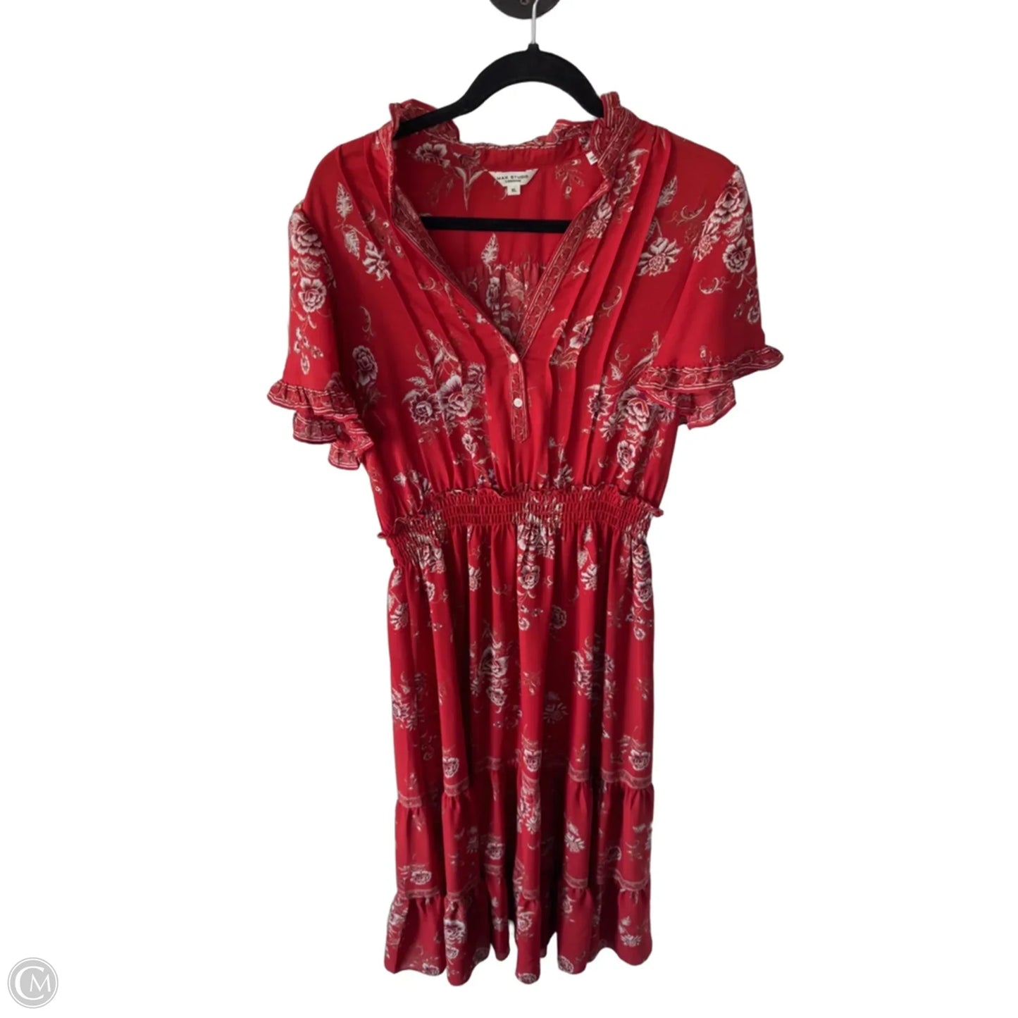 Dress Casual Maxi By Max Studio In Red & Tan, Size: Xl