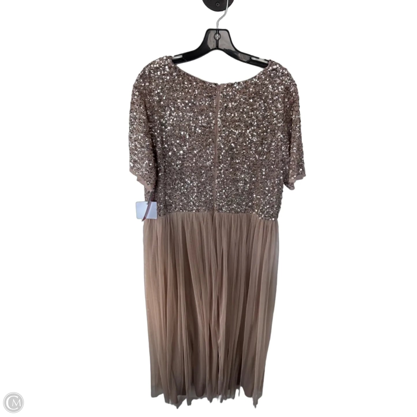 Dress Party Long By Clothes Mentor In Tan, Size: 2x