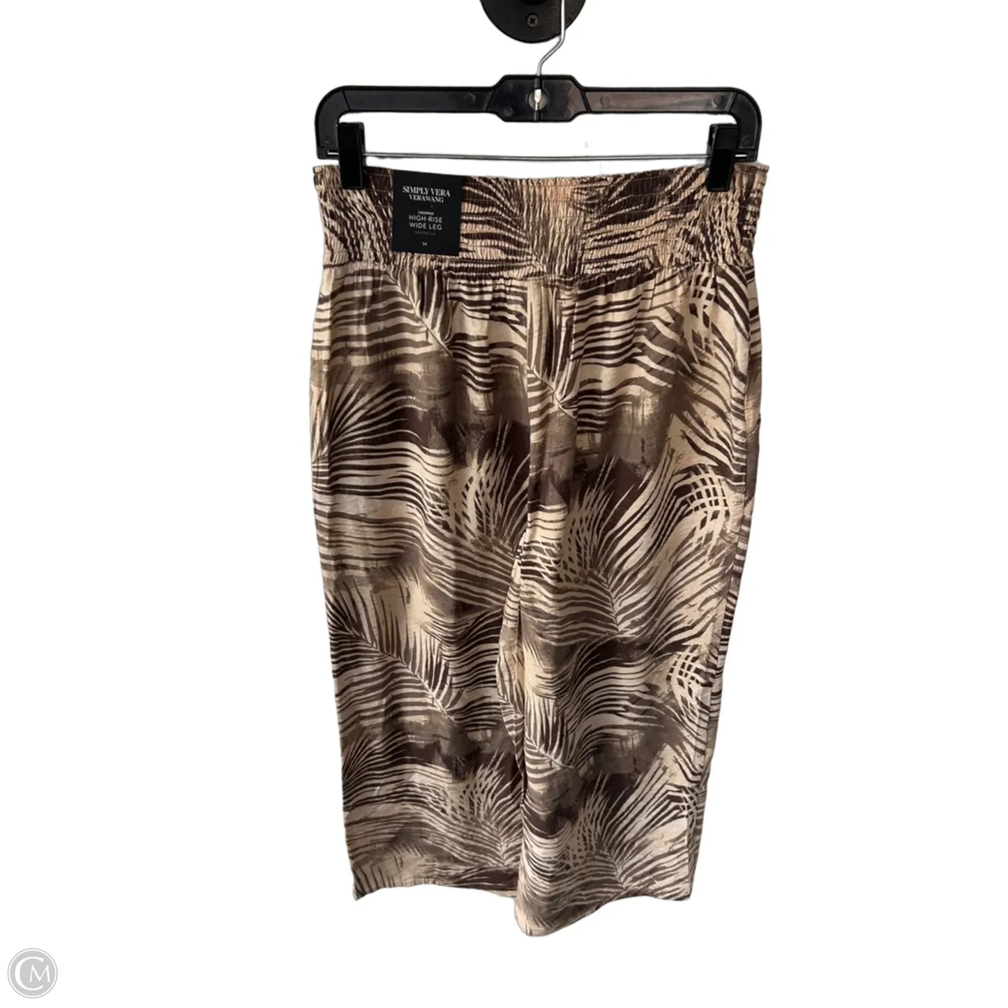 Pants Cropped By Simply Vera In Brown & Cream, Size: 8
