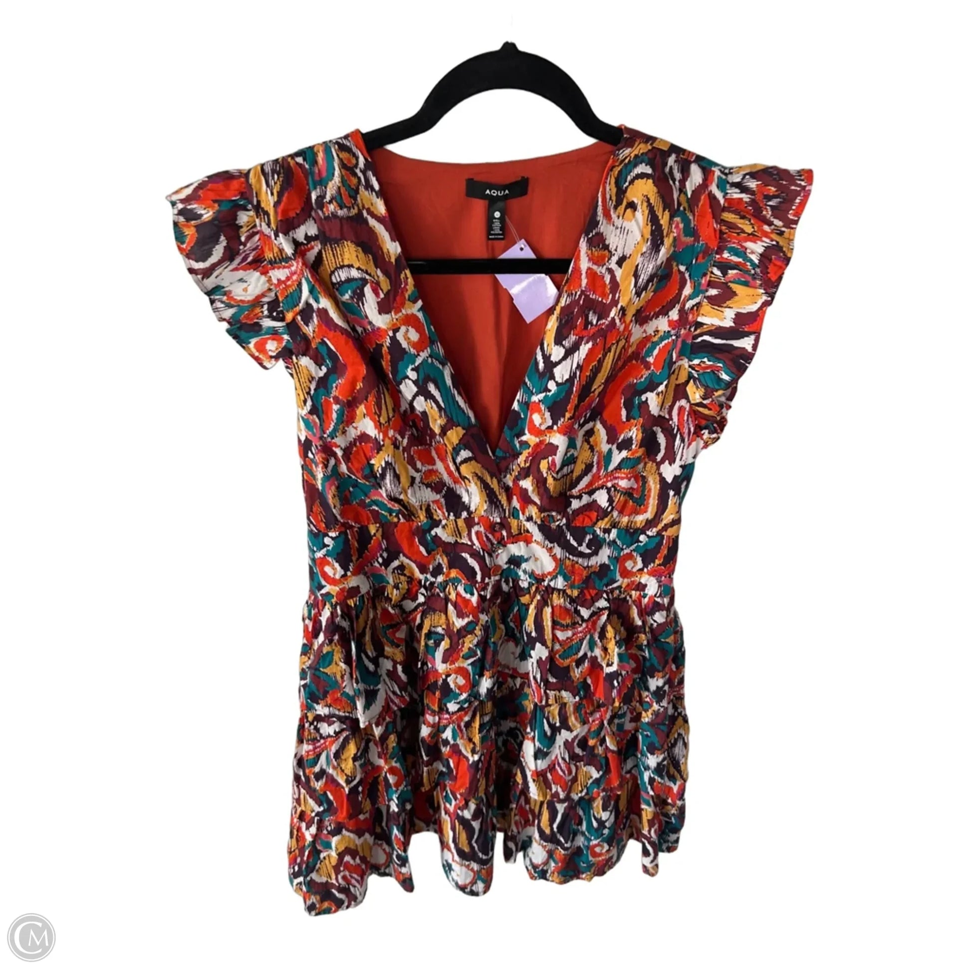aqua and orange dress Fantasy Resort Halter Midi Dress