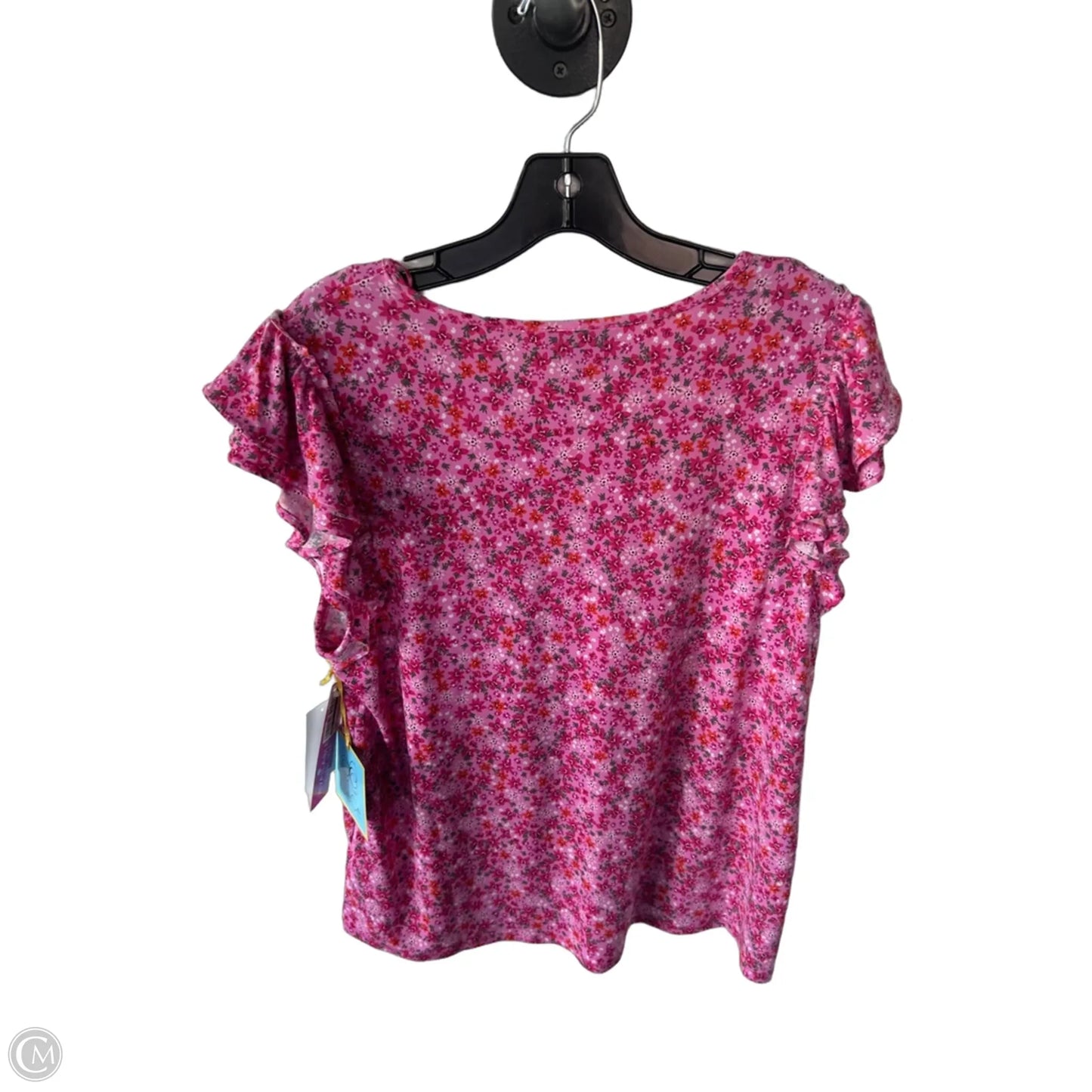 Top Short Sleeve By Cece In Pink, Size: L