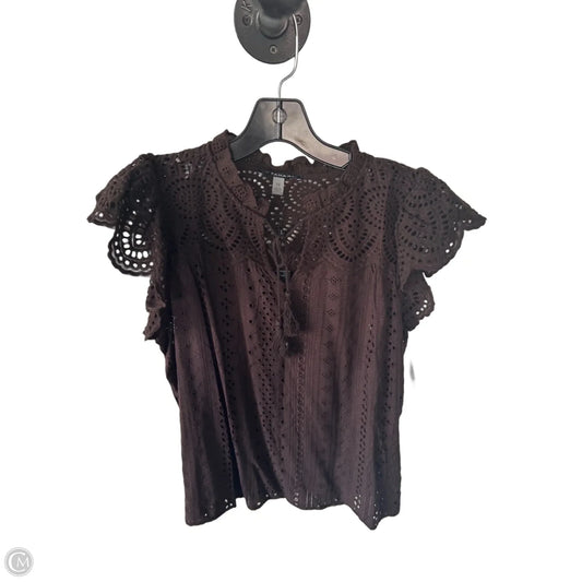 Top Short Sleeve By Tahari In Brown, Size: L