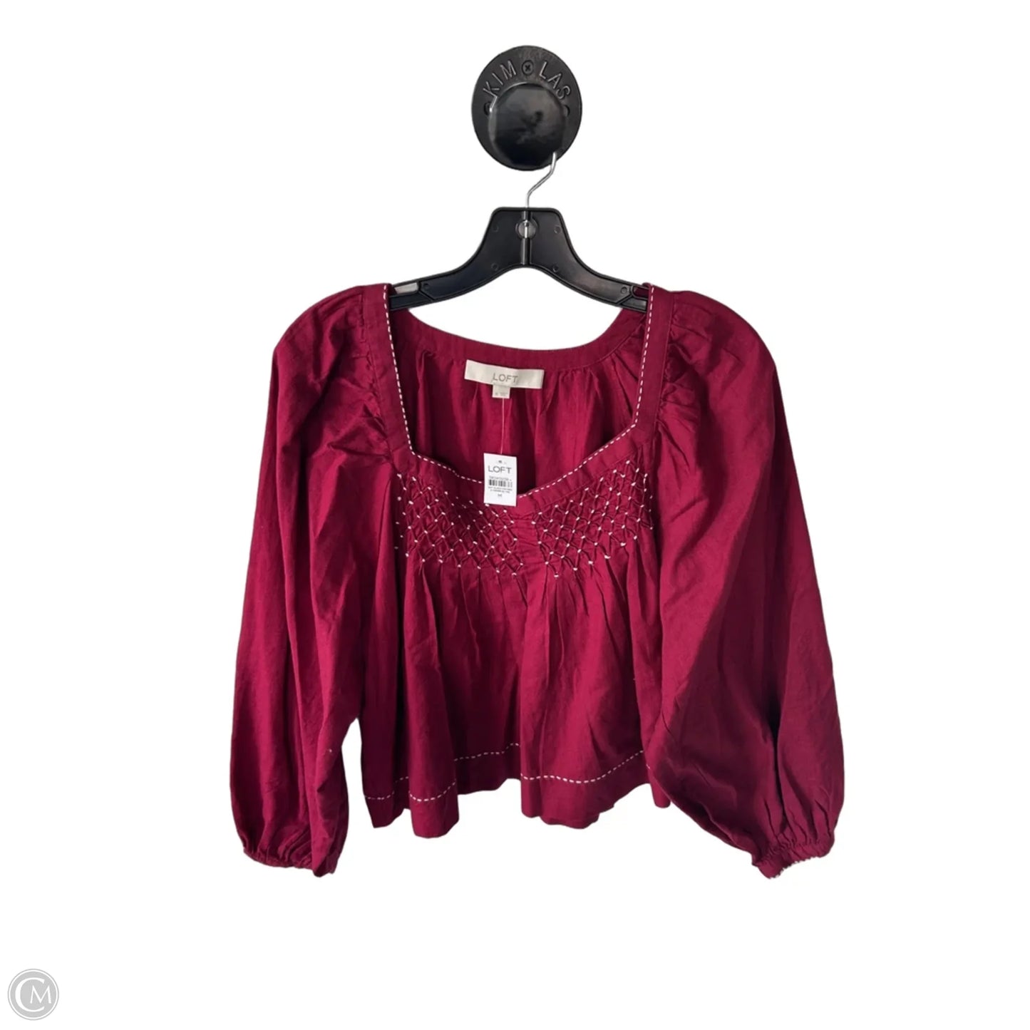 Top Long Sleeve By Loft In Red, Size: M
