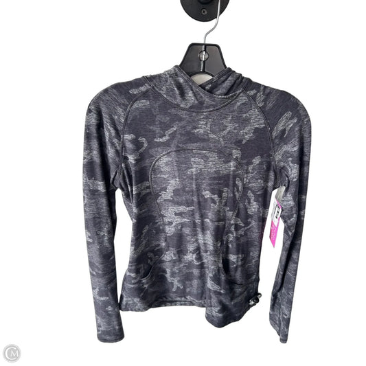 Athletic Top Long Sleeve Hoodie By Lululemon In Grey, Size: S