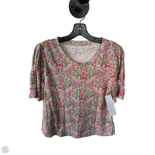 Top Short Sleeve By Talbots In Green & Pink, Size: Mp