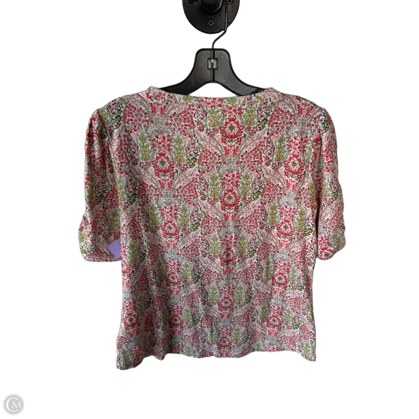 Top Short Sleeve By Talbots In Green & Pink, Size: Mp