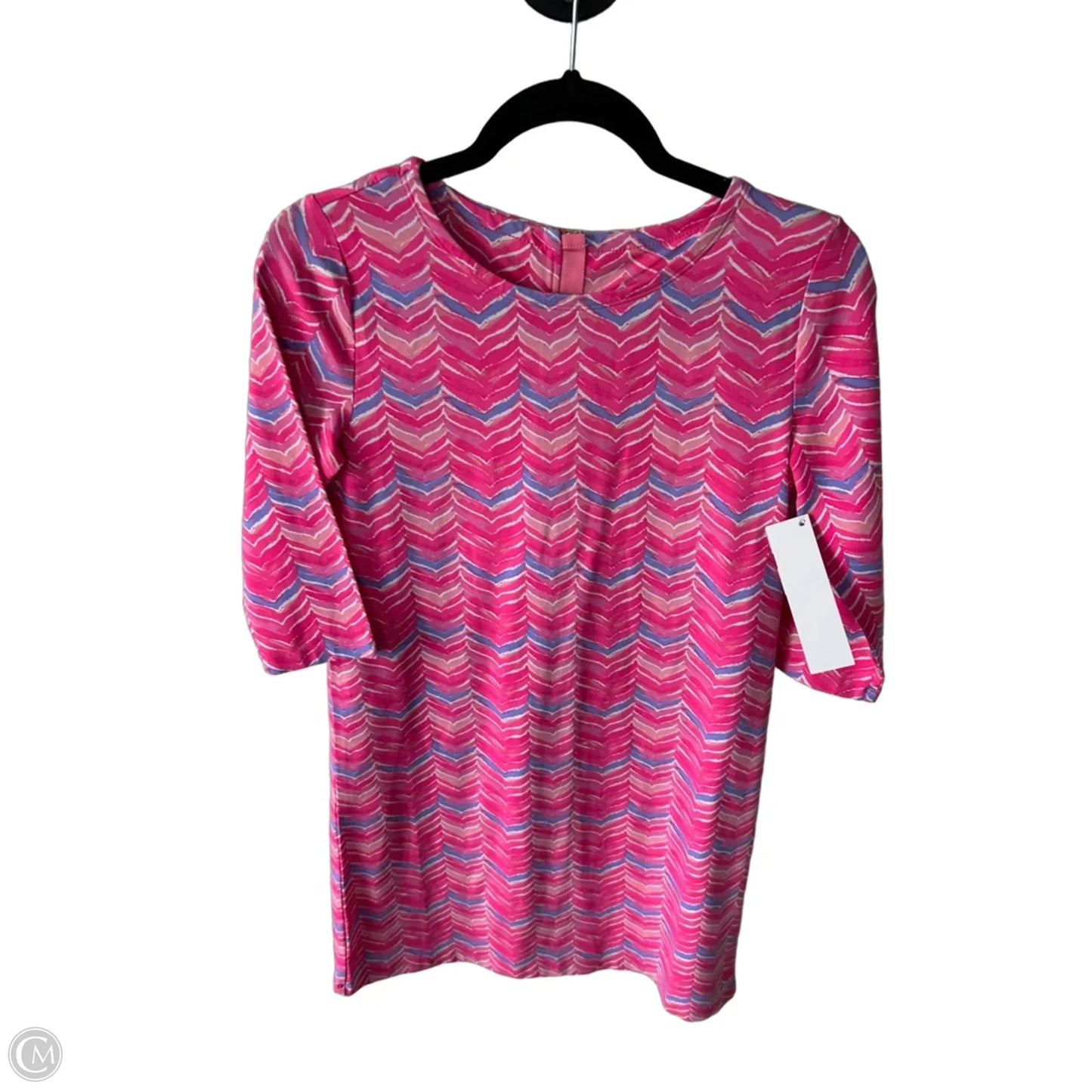 Dress Casual Short By Vineyard Vines In Pink & White, Size: Xl