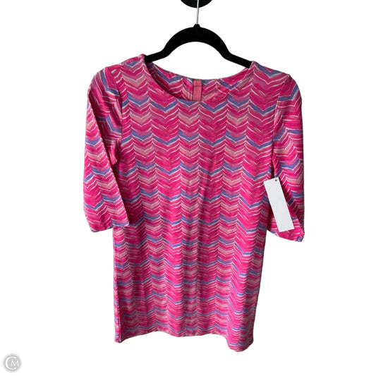 Dress Casual Short By Vineyard Vines In Pink & White, Size: Xl