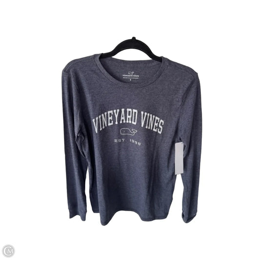 Top Long Sleeve Basic By Vineyard Vines In Blue & White, Size: S